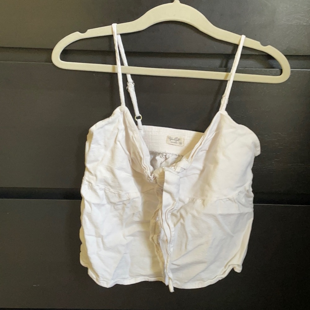 Brandy Melville Tie Front Crop OS Ivory
